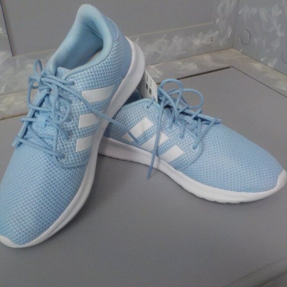 ADIDAS CLOUDFORM WOMENS SIZE 6M LIGHT BLUE AND WHITE QT RACER SNEAKERS - Picture 11 of 11